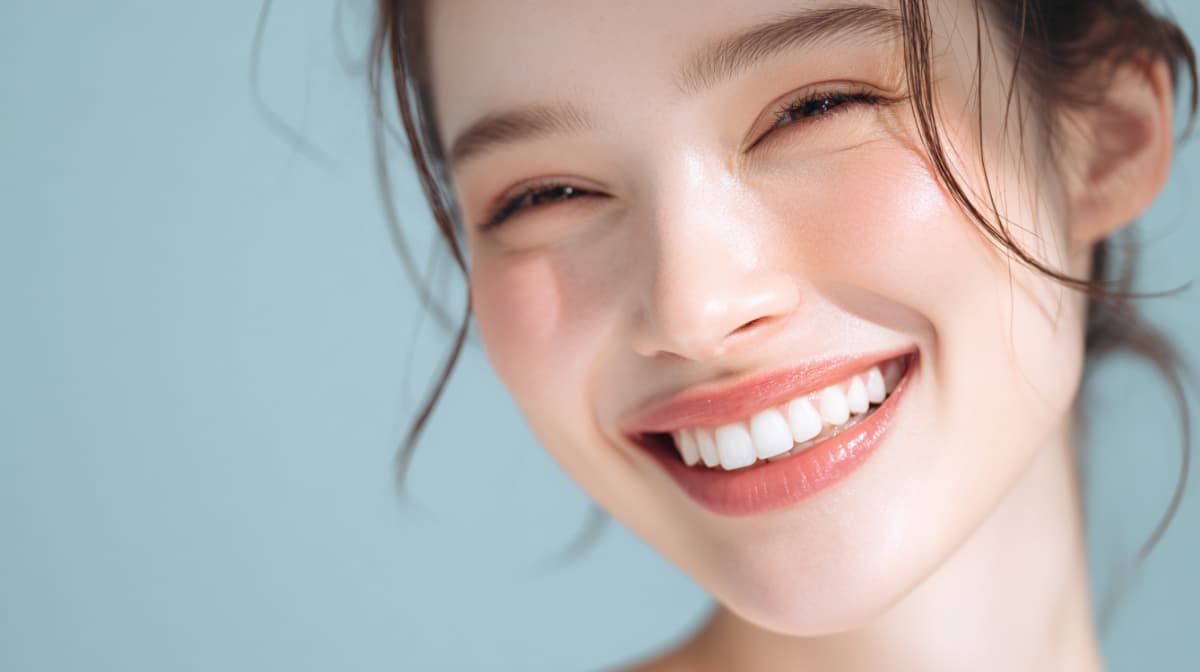 前歯を治療して笑顔に自信が持てるようになった女性