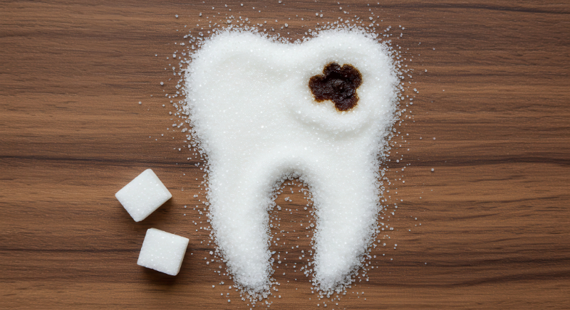 虫歯のメカニズムを表したイメージ