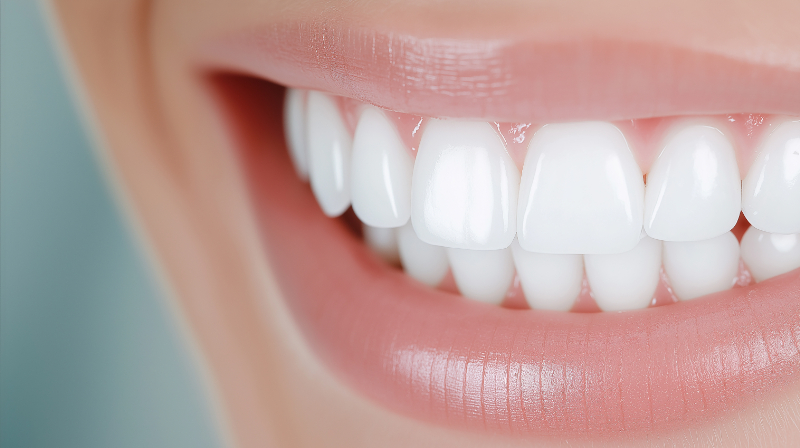 綺麗な前歯が印象的な口元