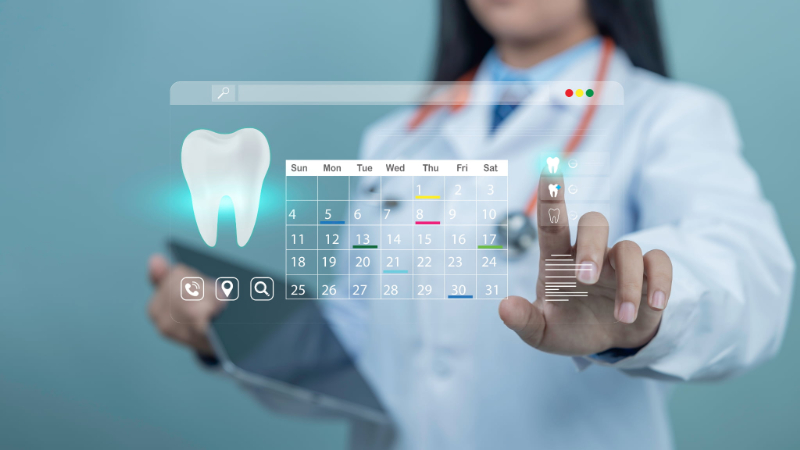 虫歯がひどくならないように定期的に歯科検診を受けるイメージ